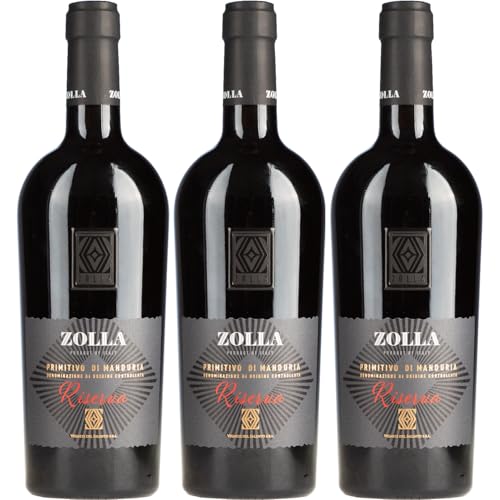 Zolla Primitivo di Manduria Riserva Rotwein Rot trocken Italien inkl. FeinWert E-Book (3 x 0,75l) von FeinWert