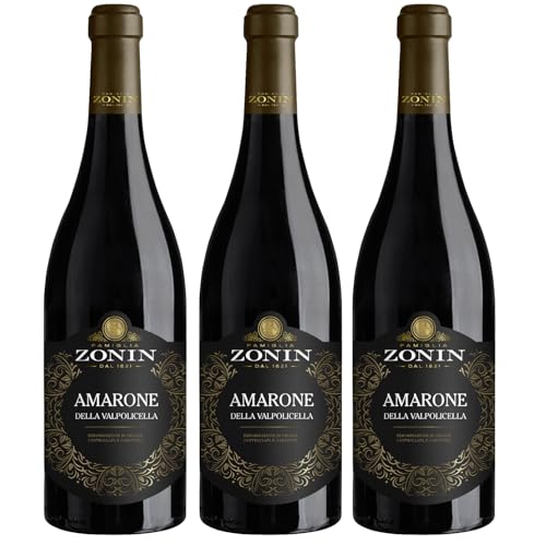 Zonin Amarone d. Valpolicella DOCG Rotwein Wein Trocken Valpolicella Italien inkl. FeinWert E-Book (3 x 0,75l) von FeinWert