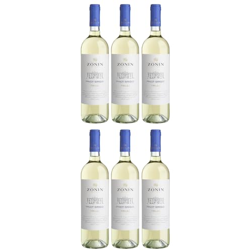 Zonin Classici Pinot Grigio Friuli DOC Weißwein Wein Trocken Friuli Aquileia Italien inkl. FeinWert E-Book (6 x 0,75l) von FeinWert