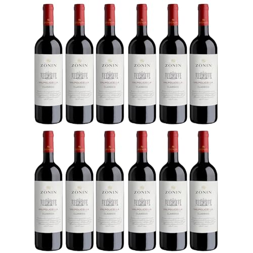 Zonin Classici Valpolicella DOC Classico Rotwein Wein Trocken Valpolicella Italien inkl. FeinWert E-Book (12 x 0,75l) von FeinWert