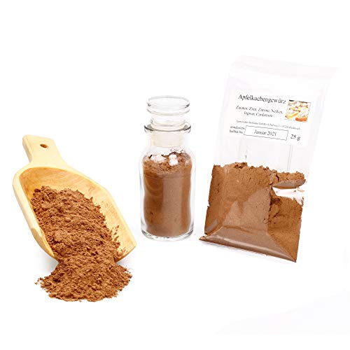 Apfelkuchengewürz, Apfelkuchen, zum Smoothie, Premium-Qualität Gewürz Kuchen backen Backzutaten, Ingwer, Ceylon Zimt, Zitronenschalen, Backgewürze, glutenfrei, 25g von Feine Würze