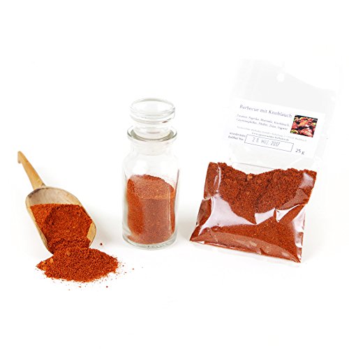 Barbecue mit Knoblauch, Gewürzsalz Grill-Barbecue, Barbecue Rub Garlic, Barbecue Gewürz, BBQ Rub Gewürzmischung, Gewürzmischung Grillgewürz, Barbecue Marinade, Steak Salz, Spareribs Gewürz Knobi, 25g von FOXCUP