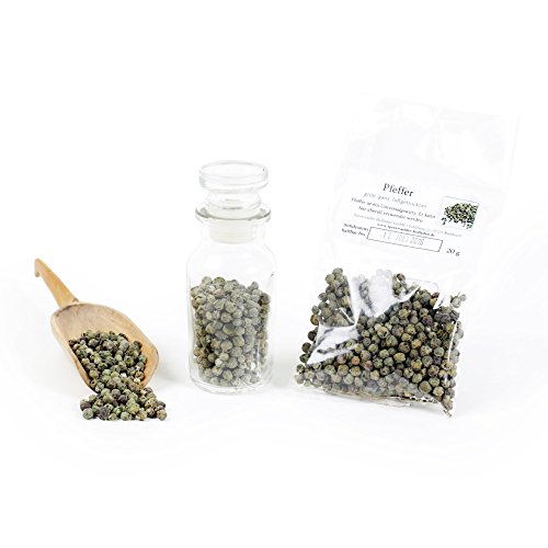 Pfeffer grün ganz, grüner Pfeffer ganz, Malabar Pfeffer Indien, Gourmetpfeffer, Premiumpfeffer luftgetrocknet, Naturgewürz, 20g von Zeelec