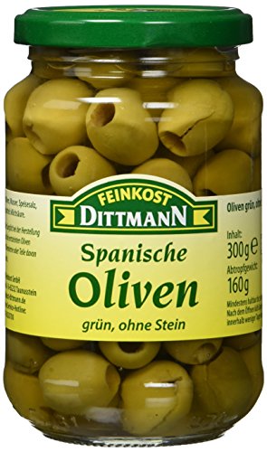 Feinkost Dittmann Oliven, grün ohne Stein, 4er Pack (4 x 300 g) von Feinkost Dittmann