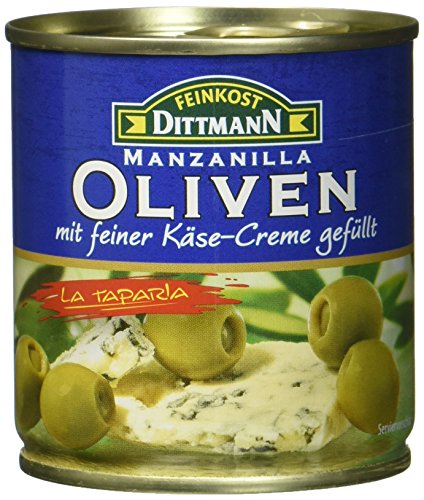 Feinkost Dittmann Oliven gefüllt mit Blauschimmelkäse, 8er Pack (8 x 85 g) von Feinkost Dittmann