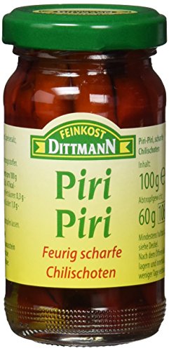 Feinkost Dittmann Piri-Piri, Feurig scharfe Chillischoten, 6er Pack (6 x 90 g) von Feinkost Dittmann