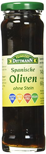 Feinkost Dittmann Spanische Oliven, geschwärzt ohne Stein, 6er Pack (6 x 140 g) von Feinkost Dittmann