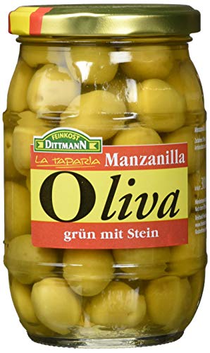 Gourmet Oliven grün mit Stein 300/200g Gl. von Feinkost Dittmann