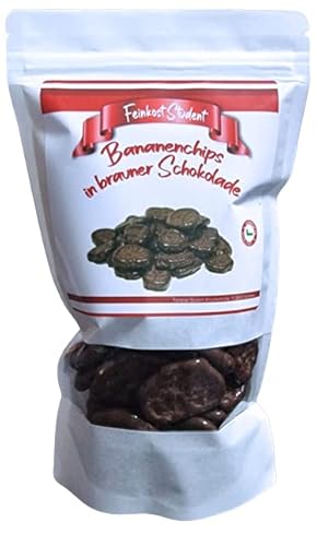 Feinkost Student Bananenchips in edler Vollmilchschokolade 300 g | schokolierte Früchte von Feinkost Student