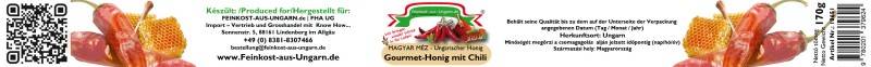 Akazienhonig Paprikás méz 170g, Paprika, Chili Honig aus Ungarn, EI... von Feinkost-aus-Ungarn.de | MACK