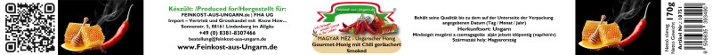 Akazienhonig Paprikás méz 170g, Paprika, Chili Honig geräuchert aus... von Feinkost-aus-Ungarn.de | MACK