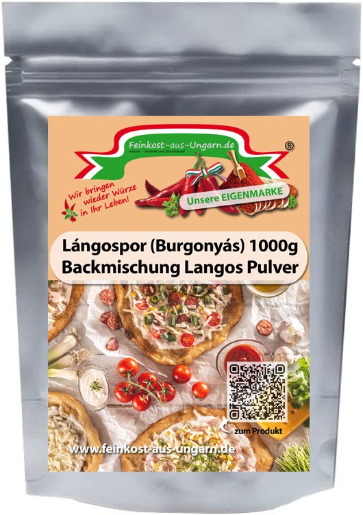 Lángospor (Burgonyás) 1000g, Backmischung Langos Pulver von Feinkost-aus-Ungarn.de | MACK