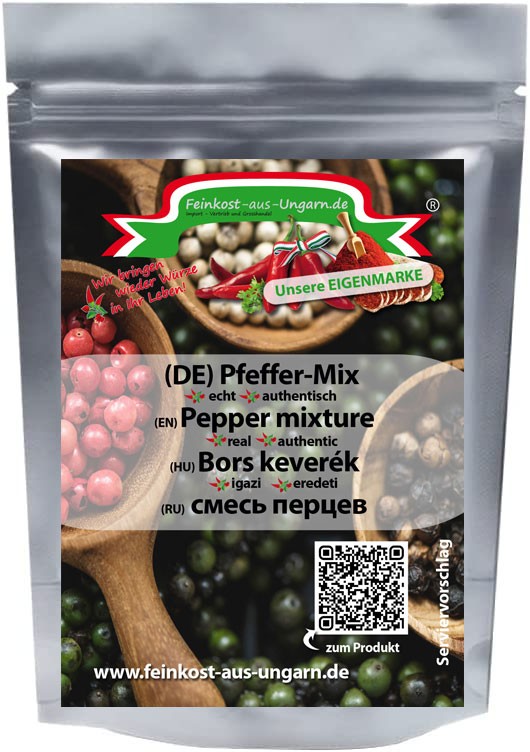 Pfeffer MIX, Pfeffermischung 500g Eigenmarke - Feinkost-aus-Ungarn.de von Feinkost-aus-Ungarn.de | MACK