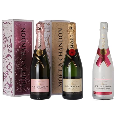 Feinste Weine - Moët & Chandon 3er Champagner-Set - Champagnerpaket mit drei ikonischen Champagner (3 x 0,75 l) von Feinste Weine