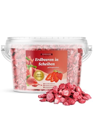 Feinwälder® Knusprige Erdbeerscheiben – Gefriergetrocknet für reinen Geschmack, Ohne Zuckerzusatz und Konservierungsstoffe, Natürlich und Lecker (300 g) von Feinwälder