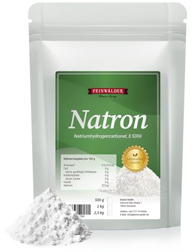 Feinwälder Natron Pulver I Baking Soda & Backnatron I Deutsche Abfüllung I Lebensmittelqualität I Vielseitig für Backen & Haushalt I Wiederverschließbare Tüte I Backpulver (1 kg) von Feinwälder