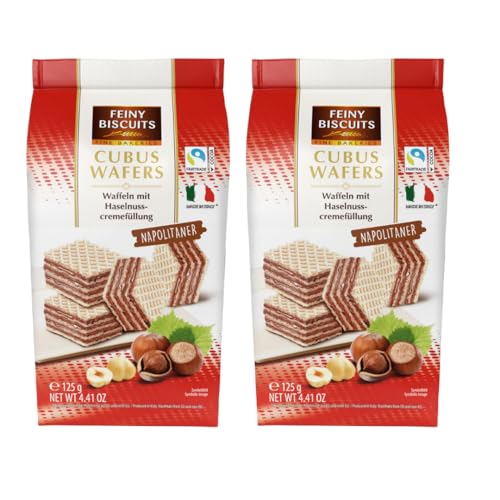 Feiny Biscuits Feiny Biscuits Cubus Wafers Napolitaner Waffeln Mit Kakaocremefüllung Vorteilspackung 2 x125g von Feiny Biscuits