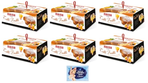 6er-Pack Maina Colomba Tutti Frutti Osterkuchen gefüllt mit nicht kandierten Exotischen Früchten,italienischen Tradition 1Kg + 1er-Pack Kostenlos Felce Azzurra Talkumpuder, 100g-Beutel von Felce Azzurra