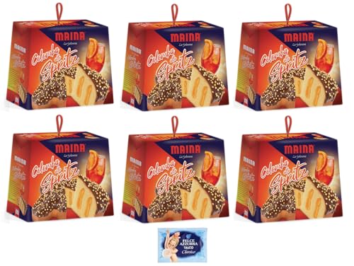 6er-Pack Maina Colomba allo Spritz Osterkuchen gefüllt mit Spritzcreme 750g Backprodukt Oster-taube der italienischen Tradition + 1er-Pack Kostenlos Felce Azzurra Talkumpuder, 100g-Beutel von Felce Azzurra