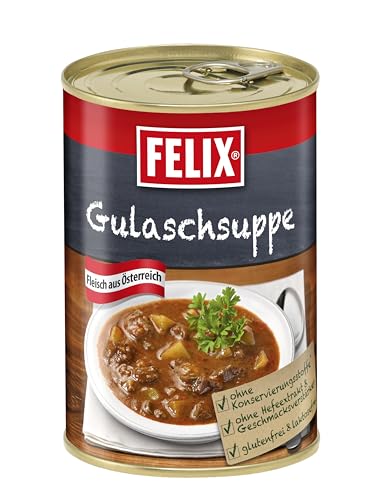 Felix Gulaschsuppe | Klassiker ohne Konservierungsstoffe, Geschmacksverstärker und Hefeextrakt| 6 x 400 g (6er Pack) von Felix Austria