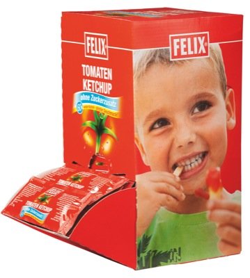 Felix Ketchup Zuckerreduziert Einzelnverpackt | ohne Zuckerzusatz 60% weniger Zucker | 100 x 20g (2 kg) von Felix Austria