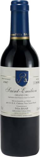 Saint-Émilion GRAND CRU 1987 - Französischer Bordeaux Wein, Weinrarität als besondere Geschenkidee – Merlot, Cabernet Franc und Cabernet Sauvignon – 375 ml von Félix BAAR GRANDS VINS FINS