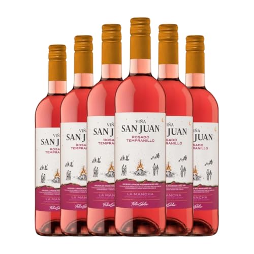 Félix Solís Viña San Juan Rosado Tempranillo La Mancha 75 cl Rosé-Wein (Karton mit 6 Flaschen von 75 cl) von Félix Solís