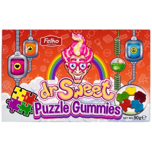 Dr. Sweet Puzzle Gummies Fruchtgummi bunt und lecker Halal 90g von Felko Holland