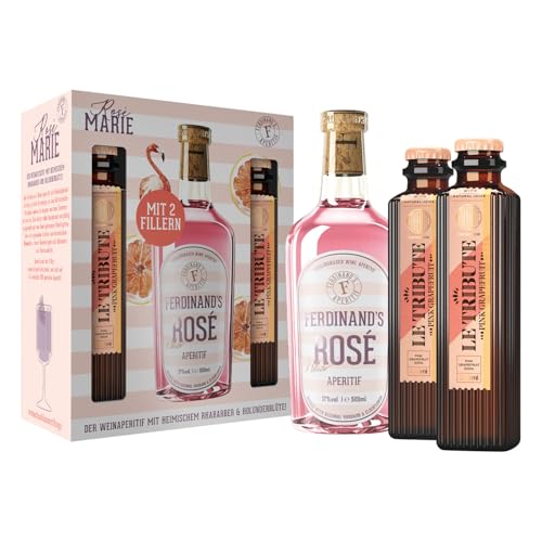 Ferdinand's | Rosé Aperitif | Perfektes Sommergetränk mit Rhabarber und Holunderblüte | Mit Le Tribute Pink Grapefruit Soda | 500ml + 2 x 200ml | 17% vol. von Ferdinand´s