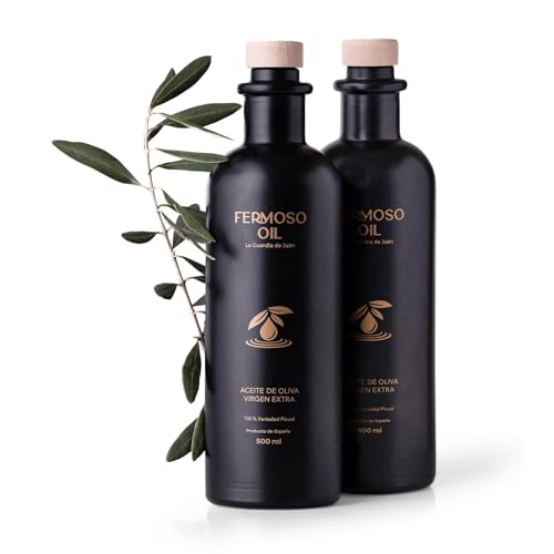 FERMOSO Olivenöl | Natives Olivenöl Extra [500ml Flasche] 2er Set – Premium Spanisches Olivenöl aus Andalusien | Kaltgepresst | 100% Picual-Oliven | D.O. Sierra Mágina zertifiziert von Fermoso Oil