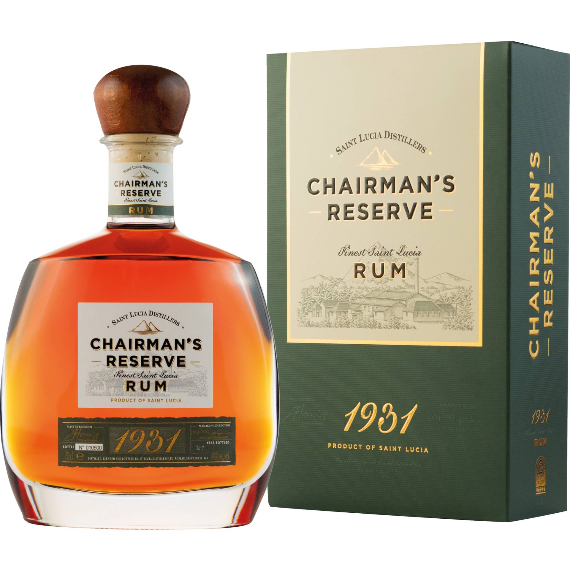 Chairman's Reserve Rum Cuvée 1931, St. Lucia, 0,7 L, 46% Vol. in Etui, Spirituosen von Ferrand Deutschland GmbH, Sundernallee 75, 53636 Iserlohn, Deutschland