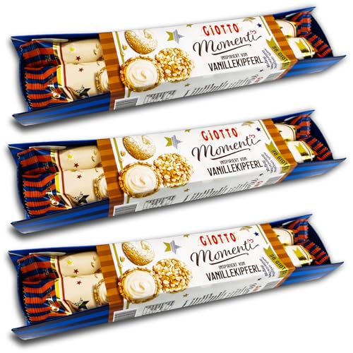 3 er Pack Giotto Momenti Vanillekipferl 3 x 154 g (3 x 4 Stangen) Gebäck Waffel Kugeln Kekse von Ferrero Küsschen