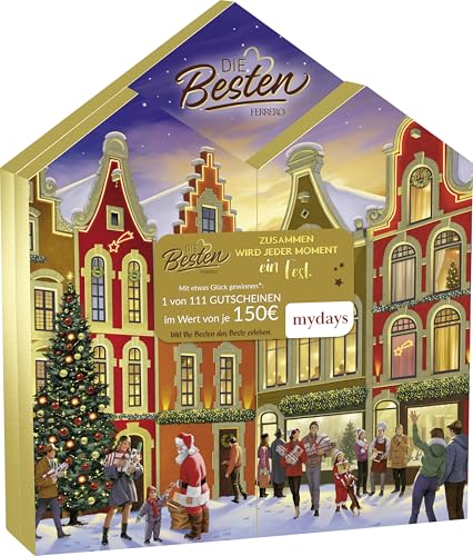 Die Besten Adventskalender – Adventskalender mit leckeren Schokoladen-Spezialitäten – 1 Kalender à 250g von Ferrero Rocher