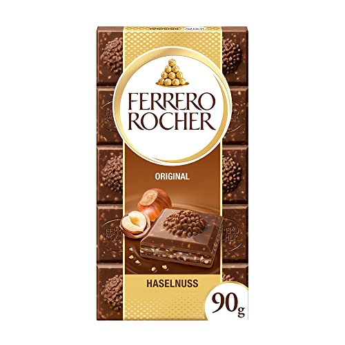 Ferrero Rocher Tafel – Original mit Haselnuss – 1 x 90 g Schokoladentafel von Ferrero