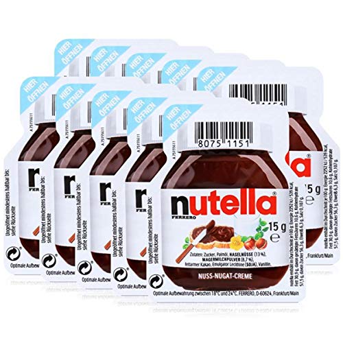 10x Ferrero Nutella Nuss-Nougat-Creme Brotaufstrich Portionspackung 15g von Ferrero