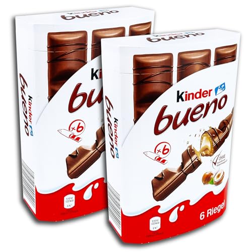 2 er Pack Ferreo kinder bueno 2 x 129 g (2 x 6 Einzelriegel) Schokoriegel von Ferrero