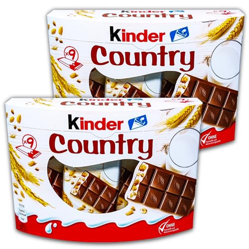 2 er Pack Kinder Country Riegel 2 x 9er Pack (2x 221,5 g) Schokoriegel von Ferrero