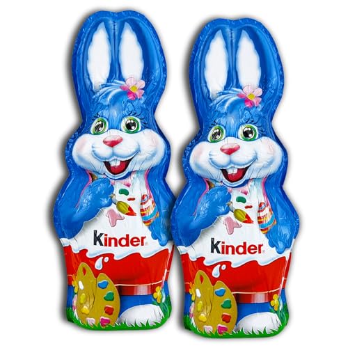 2 er Pack kinder Osterhase Schokolade 2 x 110 g Osterhasen-Hohlfigur aus Vollmilch-Schokolade mit Milch-Creme von Ferrero