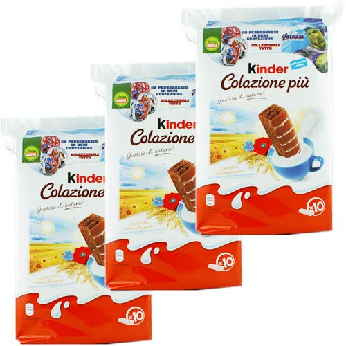 3x Ferrero Kinder 'Colazione piu' Küchlein, 10 x 29 g von Kinder