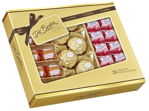 Ferrero Die Besten – Mischung aus den drei beliebten Ferrero Spezialitäten – 1 Packung à 26 Einzelpralinen von Ferrero