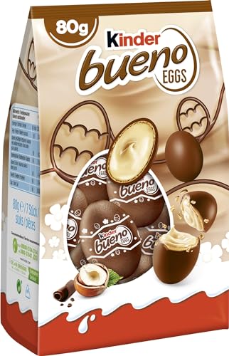 Ferrero Kinder Bueno Eggs | 80 g | Schokoladen-Eier gefüllt mit Milch-Haselnusscreme| Ostern | Osterschokolade | Geschenk von Ferrero