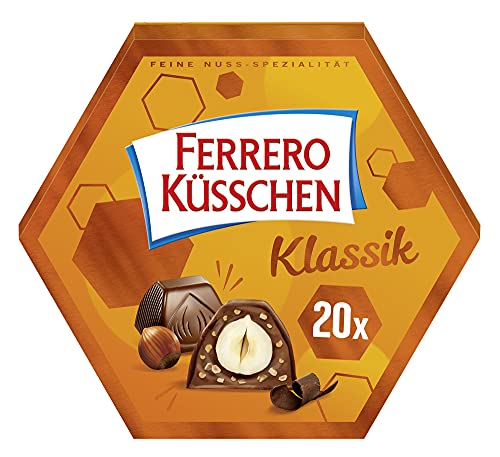 Ferrero Küsschen Klassik – Knackig geröstete Haselnuss umhüllt von feiner Schokolade – 1 Packung à 20 Einzelpralinen von Ferrero