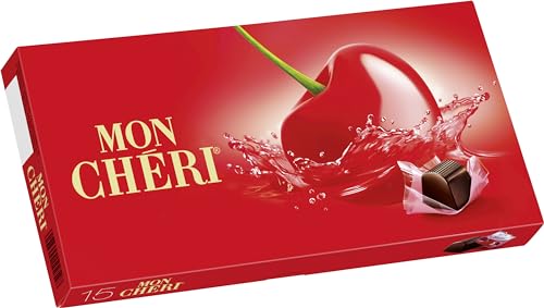 Ferrero Mon Chéri – Knackige Schokolade, fruchtiger Likör und eine aromatische Kirsche – 1 Packung à 15 Einzelpralinen von Ferrero