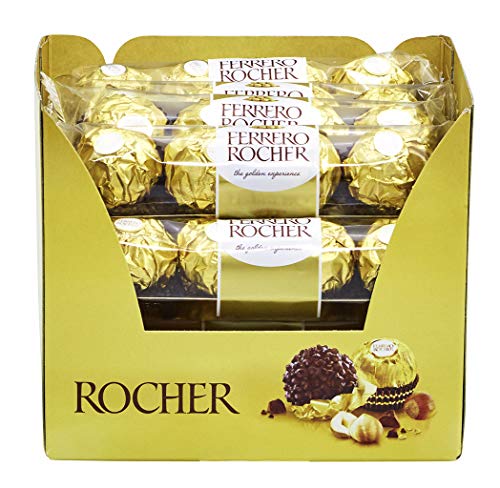 Ferrero Rocher – Knusprig-cremige Nuss-Pralinen-Spezialität – 16 Packungen à 4 Einzelpralinen von Ferrero