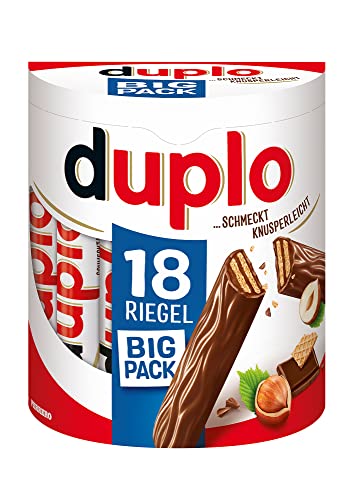 Ferrero duplo Big Pack – Schmeckt knusperleicht – 1 Packung mit je 18 Einzelriegeln (18 x 18,2 g) von Ferrero