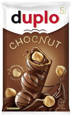 Ferrero duplo Chocnut – Mit drei ganzen Haselnüssen – 1 Packung mit je 5 Einzelriegeln (5 x 26 g) von Duplo