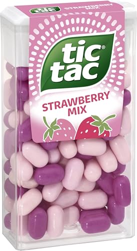 Ferrero tic tac strawberry mix – Dragees mit Erdbeergeschmack – 16 x 49 g Packungen von Ferrero