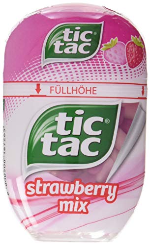 Ferrero tic tac strawberry mix – Dragees mit Erdbeergeschmack – 8 x 98 g Packungen von Ferrero