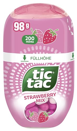 Ferrero tic tac strawberry mix – Dragees mit Erdbeergeschmack – 8 x 98 g Packungen von Ferrero