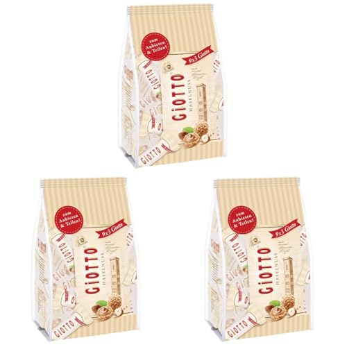 GiOTTO – Haselnuss-Gebäckspezialität nach original italienischem Rezept – Waffelhülle, Milch-Haselnuss-Creme-Füllung und Ummantelung aus Haselnuss-Mini Stückchen -116 gr (Packung mit 3) von Ferrero